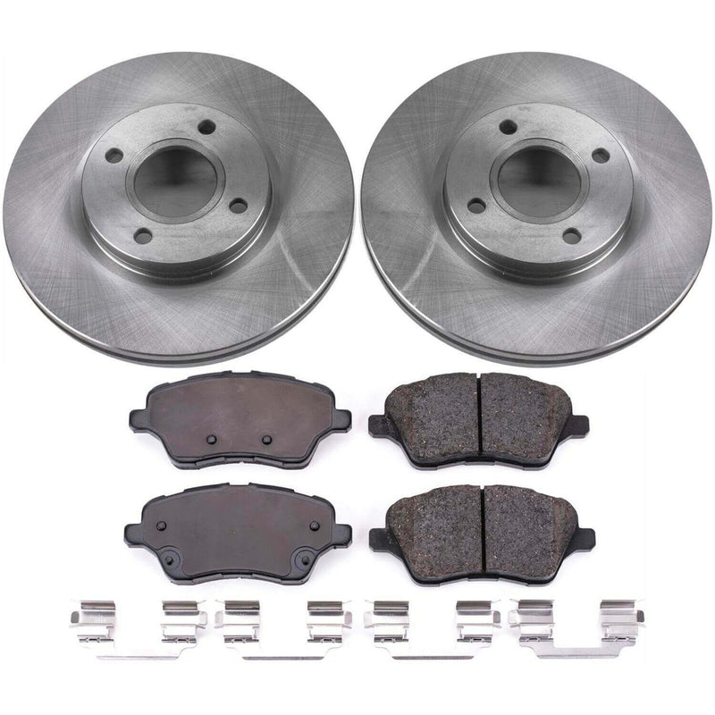 Power Stop KOE6818 Autospecialty 1-Click Daily Driver Plain Rotor Front Brake Kit for 2014-2019 Ford Fiesta product image