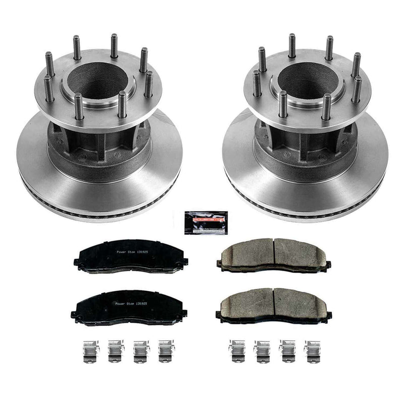Power Stop KOE6823 Autospecialty 1-Click Daily Driver Plain Rotor Front Brake Kit for 2013-2016 Ford F-350 Super Duty product image
