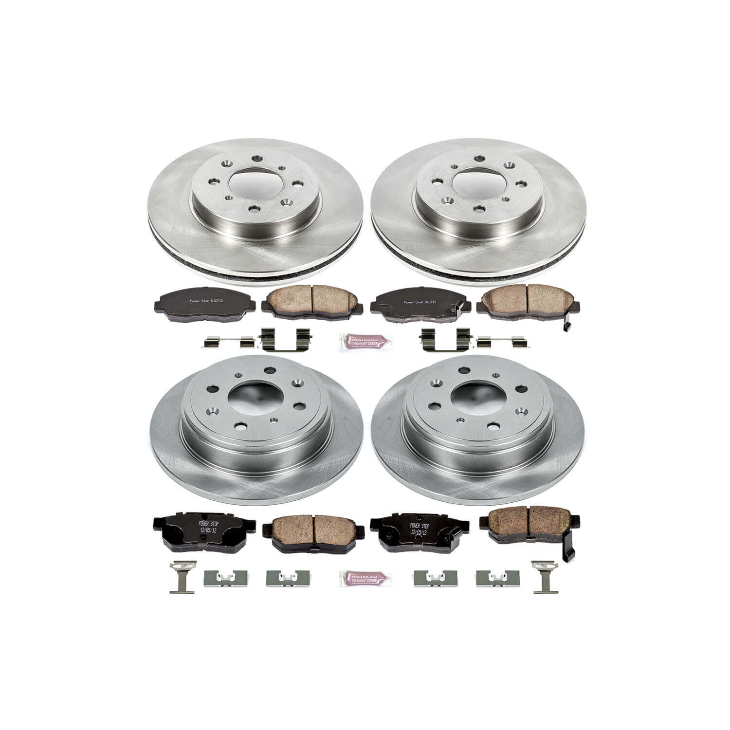 Power Stop KOE691 Autospecialty - 1-Click Daily Driver Brake Kits (Front And Rear) for 1999-2000 Honda Civic product image