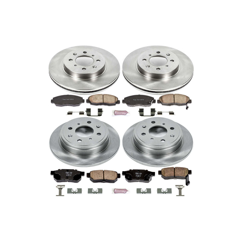Power Stop KOE691 Autospecialty - 1-Click Daily Driver Brake Kits (Front And Rear) for 1999-2000 Honda Civic product image
