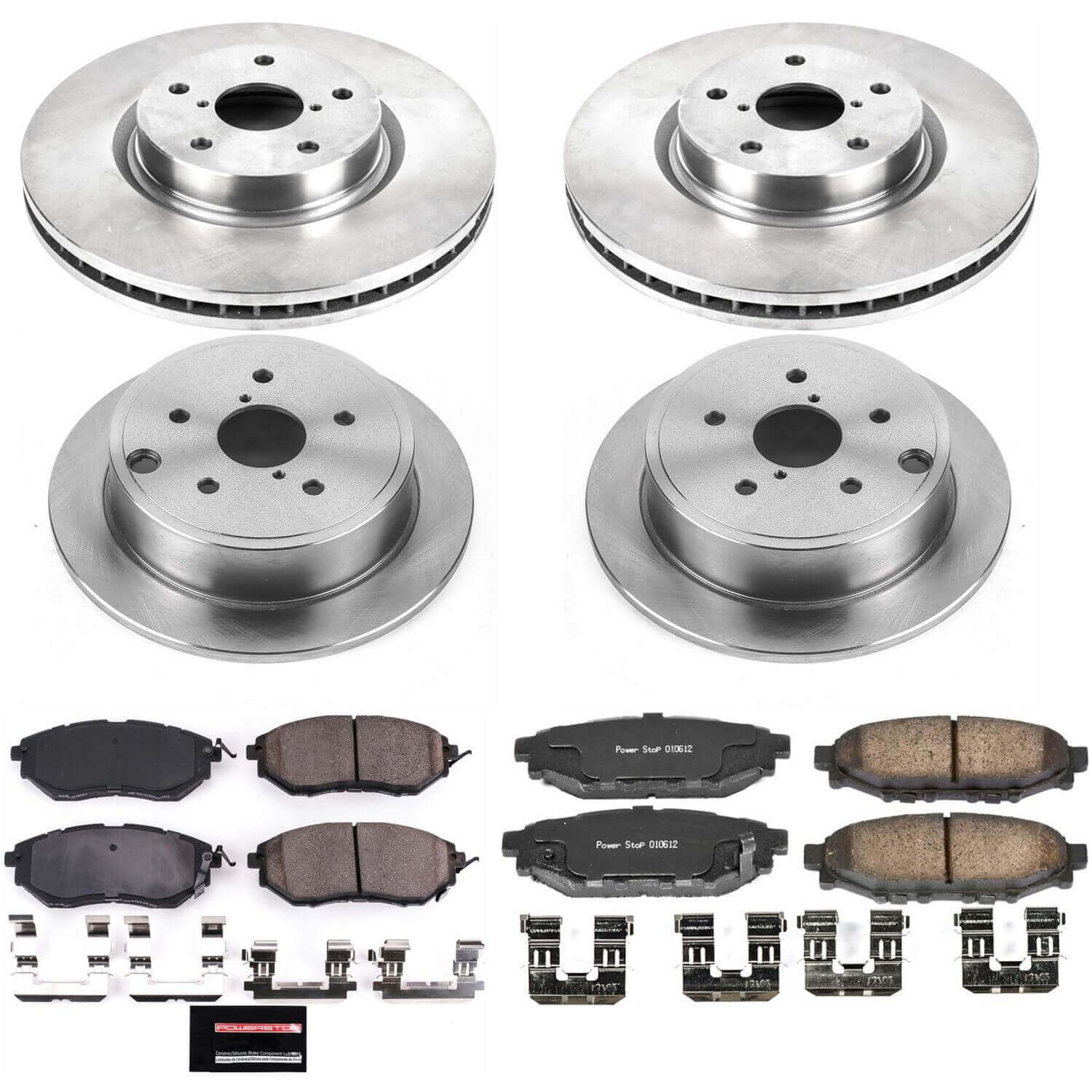 Power Stop KOE6932 Autospecialty 1-Click Daily Driver Front And Rear Brake Kit for 2015-2021 Subaru Wrx product image