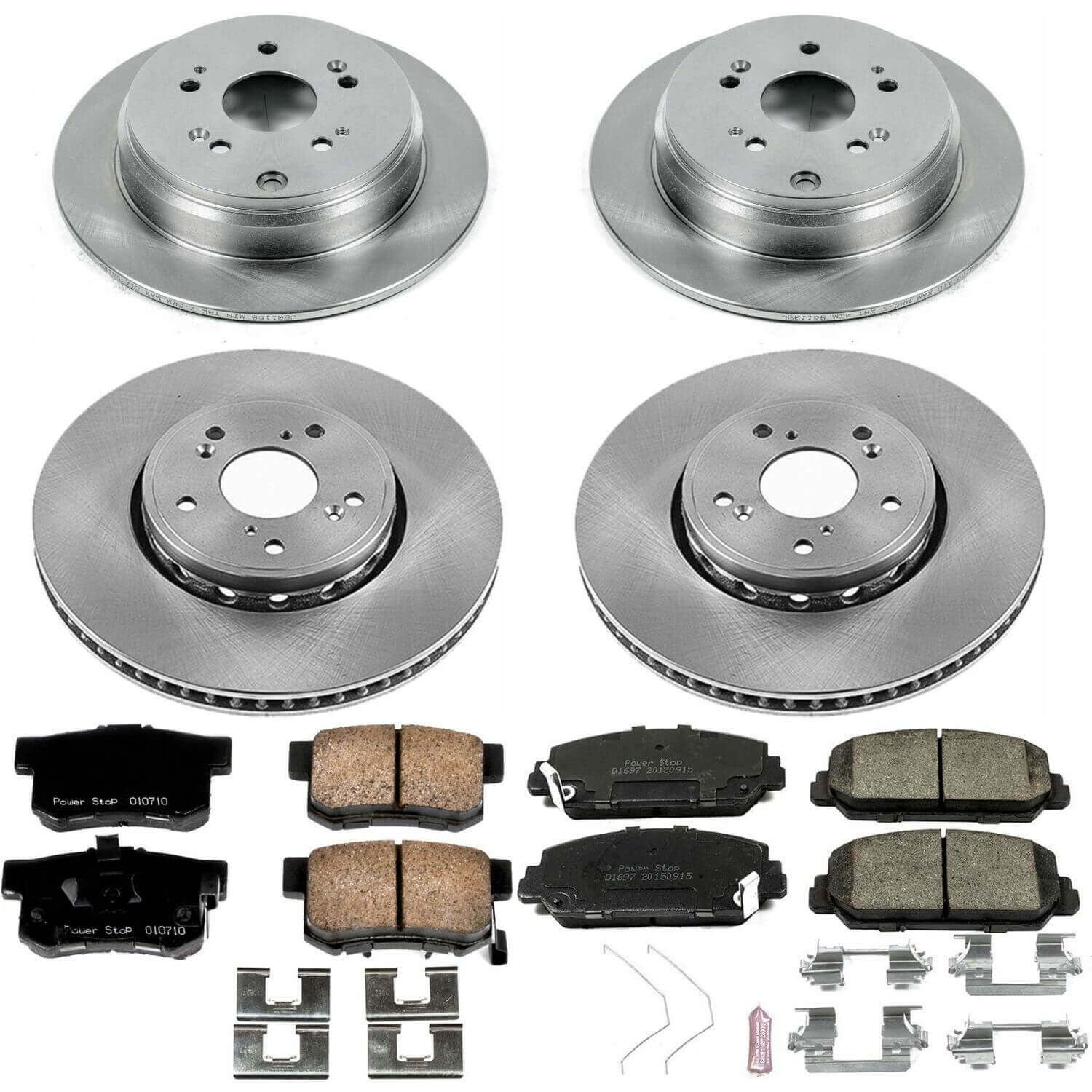 Power Stop KOE6939 Autospecialty 1-Click Daily Driver Front And Rear Brake Kit for 2013-2018 Acura RDX product image