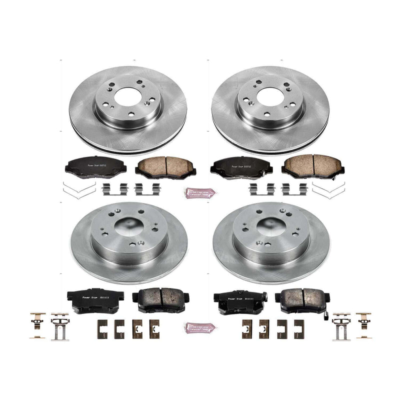 Power Stop KOE6942 Autospecialty - 1-Click Daily Driver Brake Kits (Front And Rear) for 2013 Acura Ilx product image