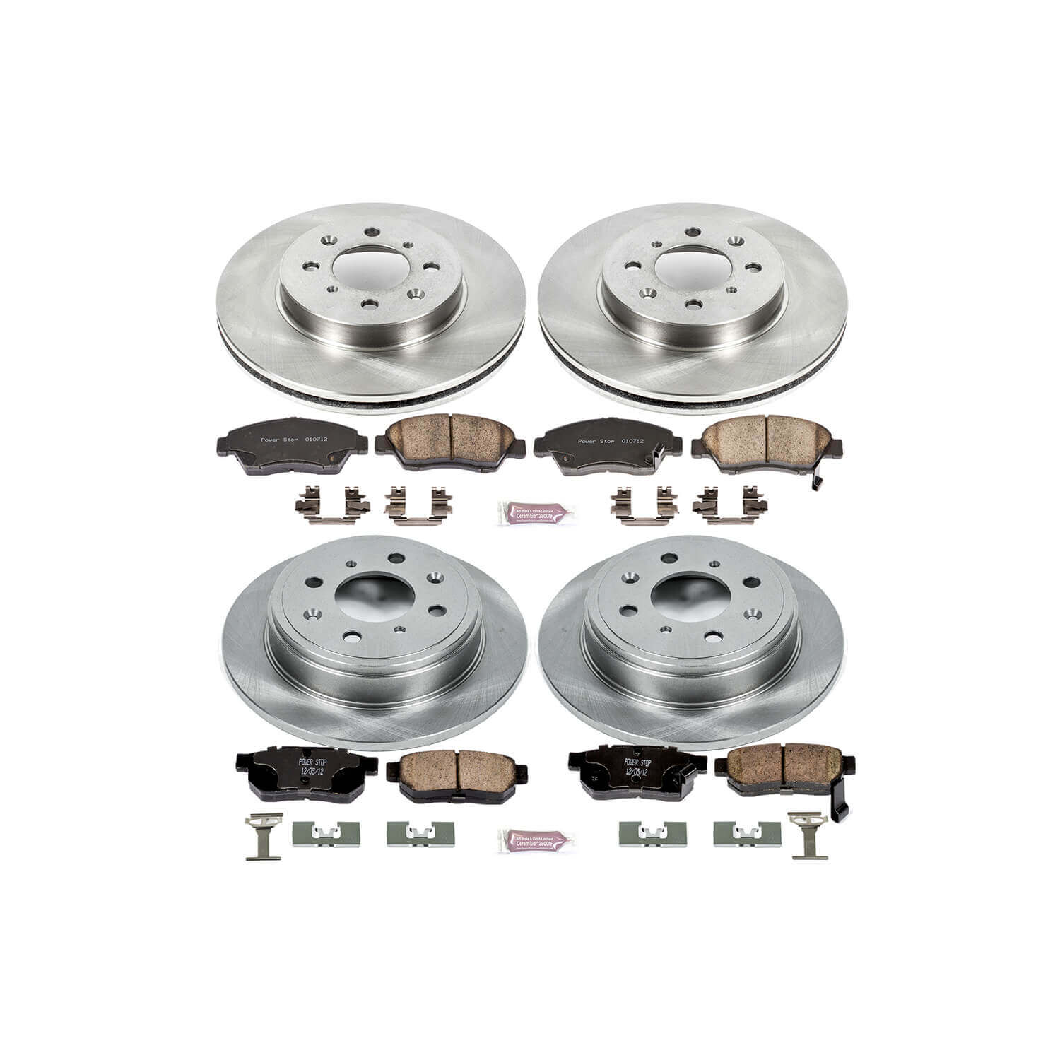 Power Stop KOE695 Autospecialty - 1-Click Daily Driver Brake Kits (Front And Rear) for 1994-1997 Honda Civic Del Sol product image