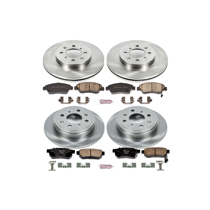 Power Stop KOE695 Autospecialty - 1-Click Daily Driver Brake Kits (Front And Rear) for 1994-1997 Honda Civic Del Sol product image