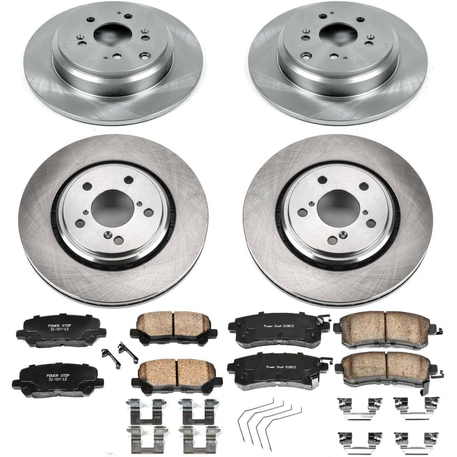 Power Stop KOE6958 Autospecialty 1-Click Daily Driver Front And Rear Brake Kit for 2015-2017 Honda Odyssey product image