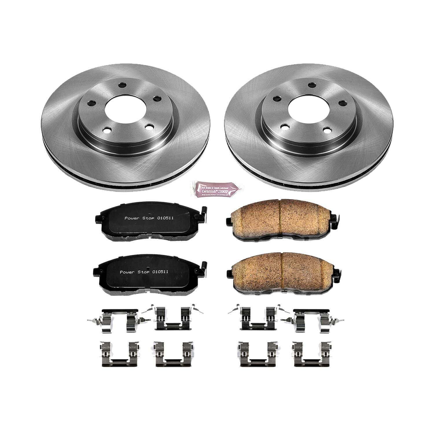 Power Stop KOE6961 Autospecialty 1-Click Daily Driver Plain Rotor Front Brake Kit for 2013-2019 Nissan Sentra product image