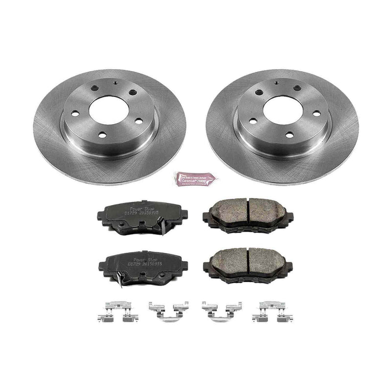 Power Stop KOE6963 Autospecialty 1-Click Daily Driver Plain Rotor Rear Brake Kit for 2014-2016 Mazda 3 product image