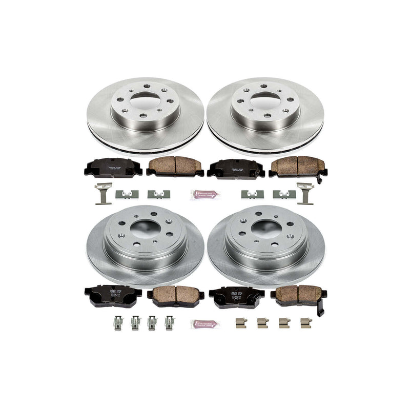 Power Stop KOE700 Autospecialty - 1-Click Daily Driver Brake Kits (Front And Rear) for 1992-1997 Honda Civic product image