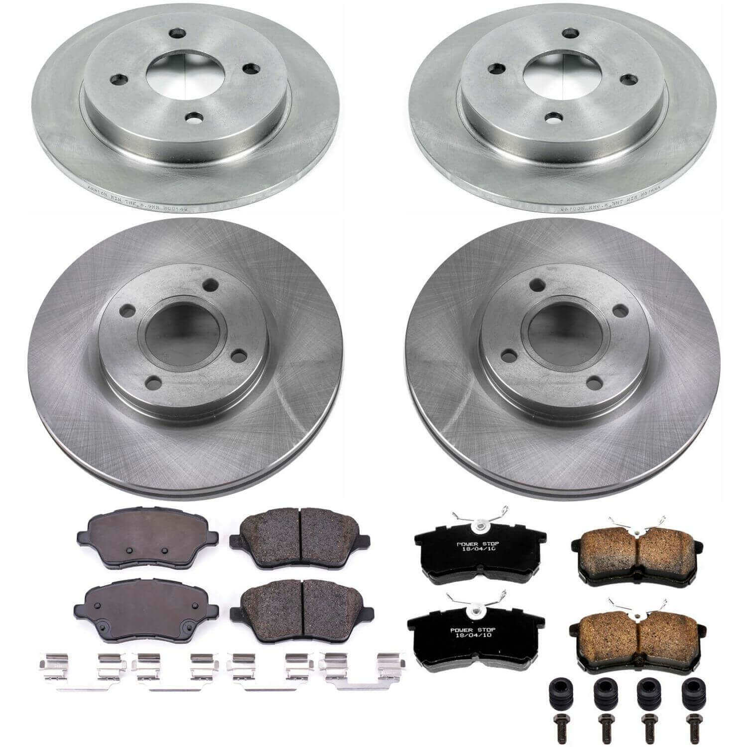 Power Stop KOE7002 Autospecialty 1-Click Daily Driver Front And Rear Brake Kit for 2014-2019 Ford Fiesta product image