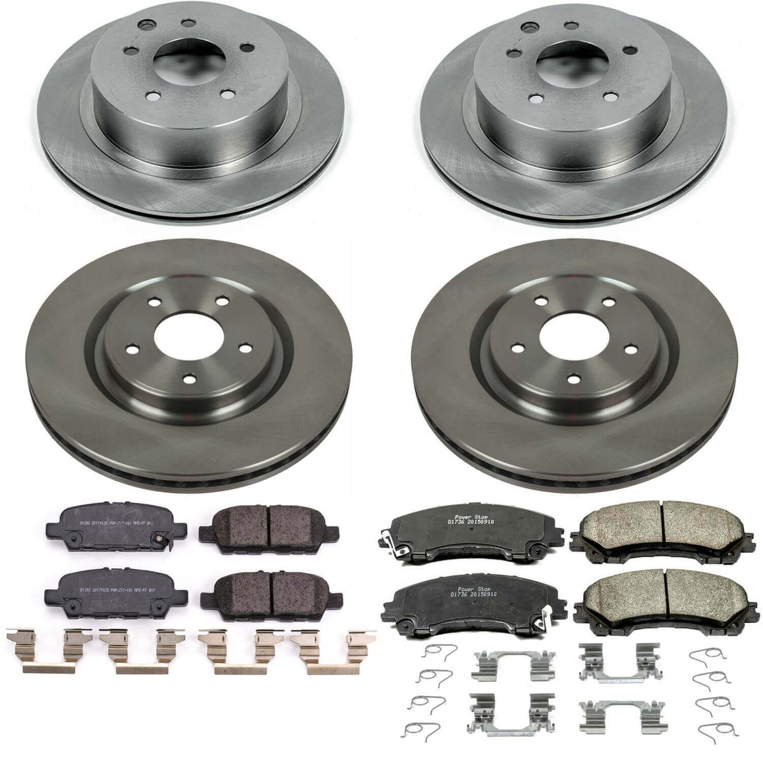 Power Stop KOE7033 Autospecialty 1-Click Daily Driver Front And Rear Brake Kit for 2014-2019 Nissan Rogue product image