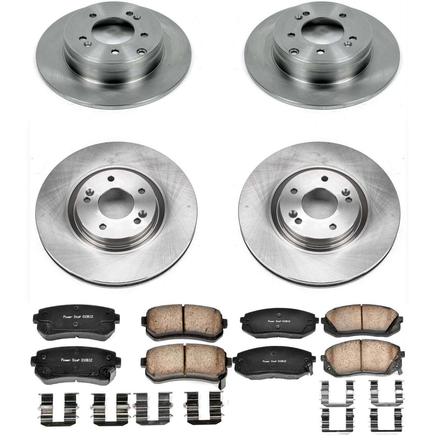 Power Stop KOE7113 Autospecialty 1-Click Daily Driver Front And Rear Pad And Rotor Kit for 2014-2017 Hyundai Sonata product image