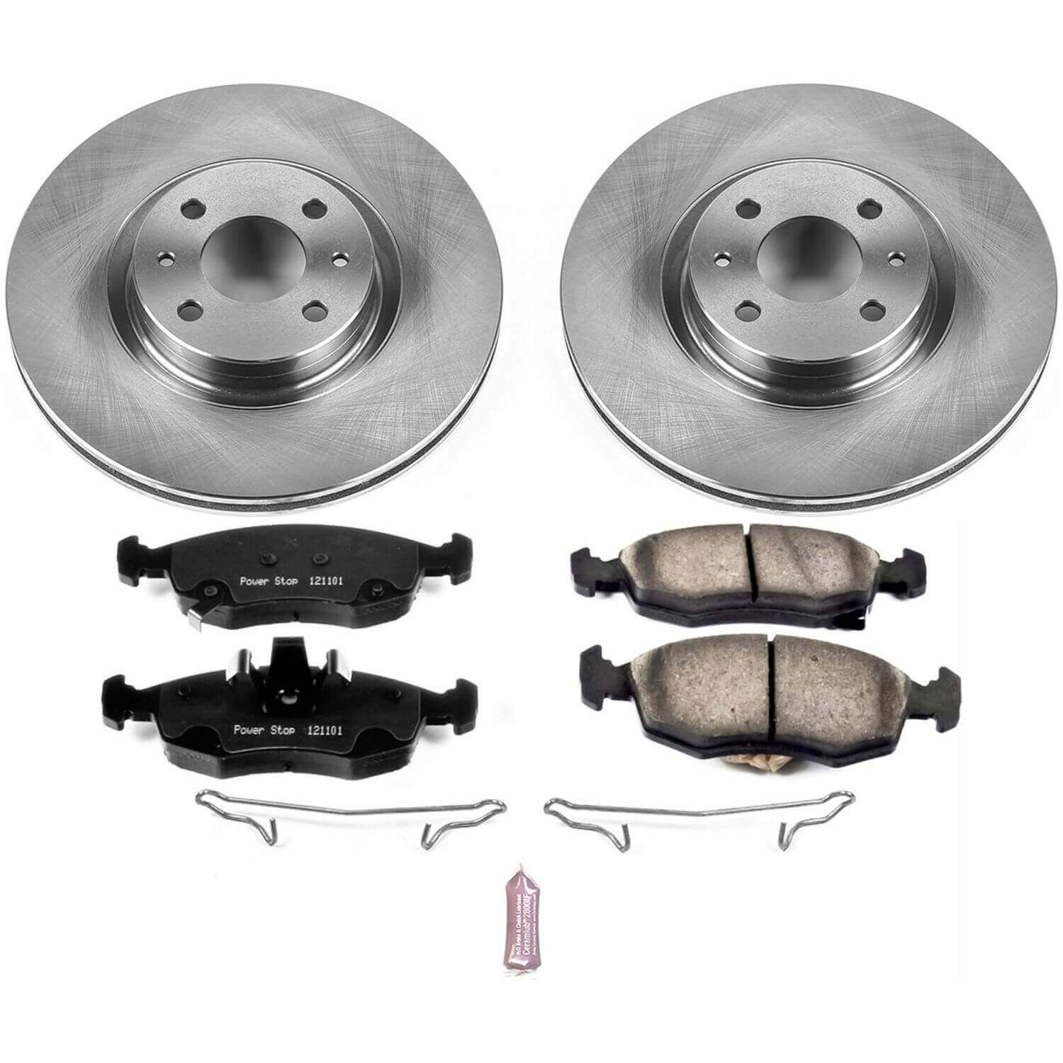 Power Stop KOE7168 Autospecialty 1-Click Daily Driver Plain Rotor Front Brake Kit for 2013-2019 Fiat 500 product image