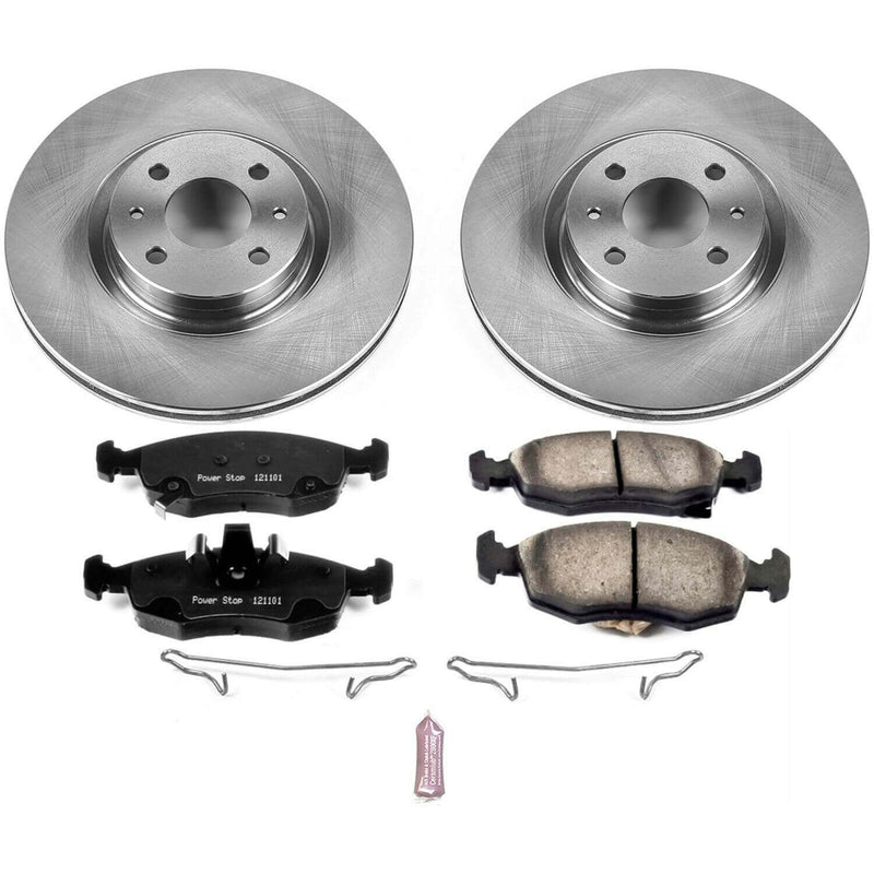Power Stop KOE7168 Autospecialty 1-Click Daily Driver Plain Rotor Front Brake Kit for 2013-2019 Fiat 500 product image