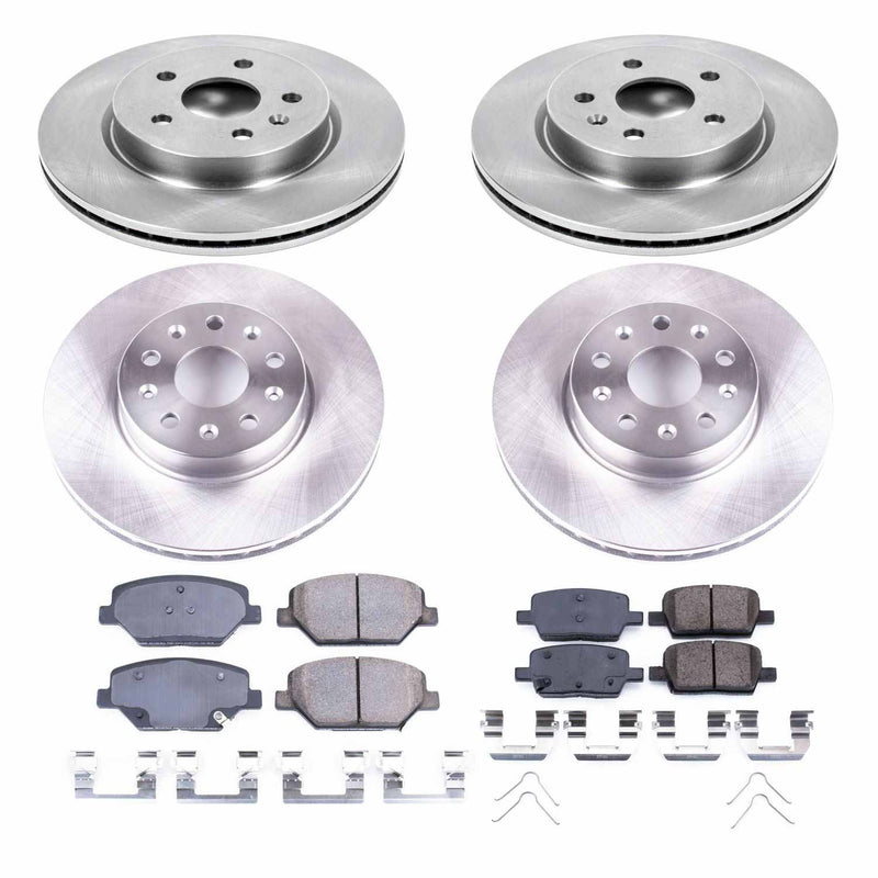 Power Stop KOE7296 Autospecialty 1-Click Daily Driver Plain Rotor Front And Rear Brake Kit for 2016-2023 Chevrolet Camaro product image