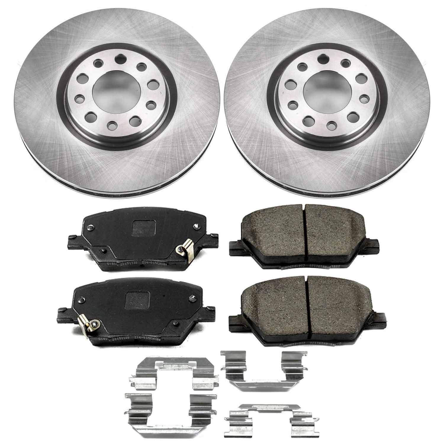 Power Stop KOE7299 Autospecialty 1-Click Daily Driver Plain Rotor Front Brake Kit for 2015-2023 Fiat 500X product image