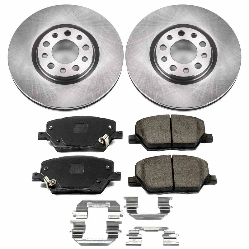 Power Stop KOE7299 Autospecialty 1-Click Daily Driver Plain Rotor Front Brake Kit for 2015-2023 Fiat 500X product image