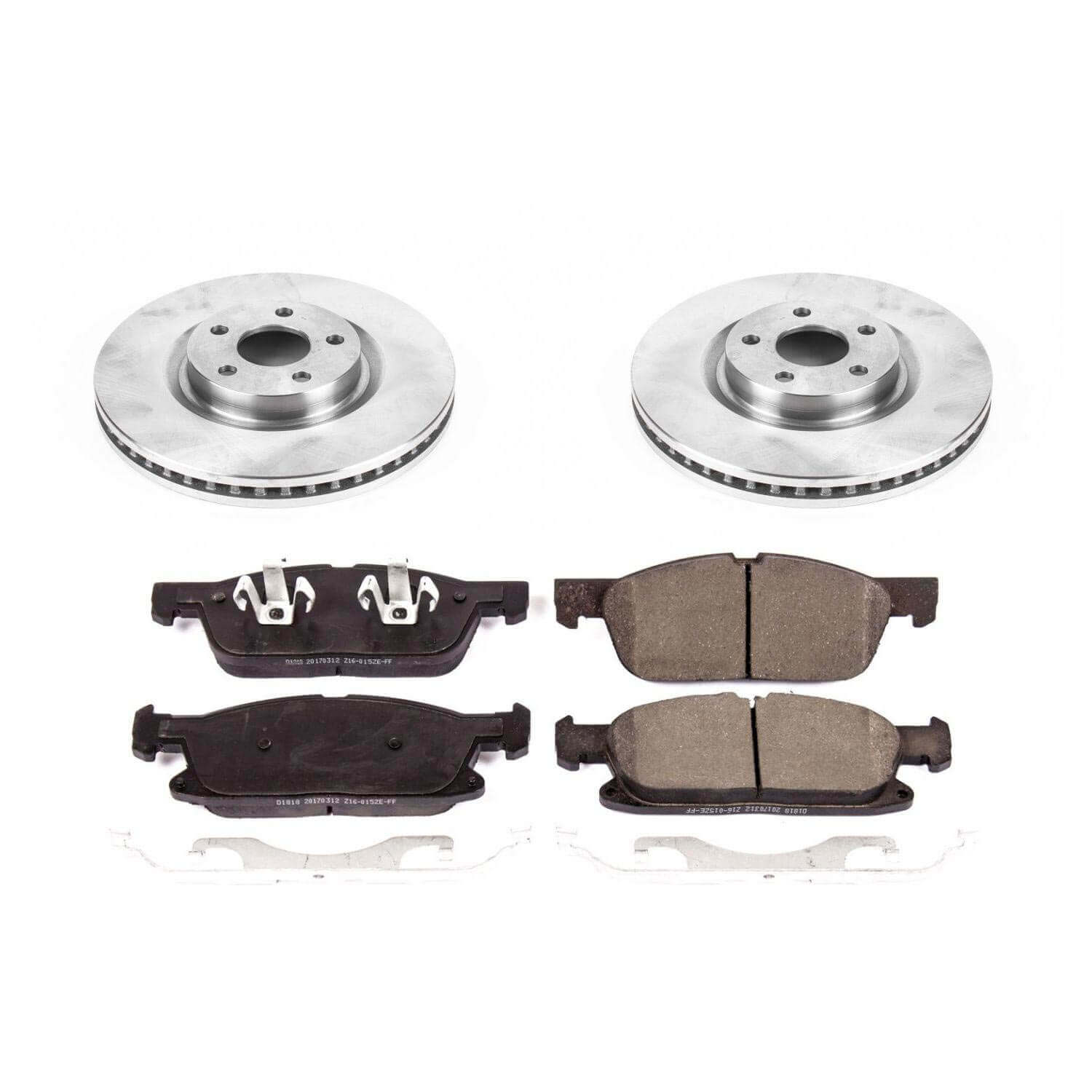 Power Stop KOE7321 Autospecialty 1-Click Daily Driver Plain Rotor Front Brake Kit for 2015-2021 Ford Edge product image