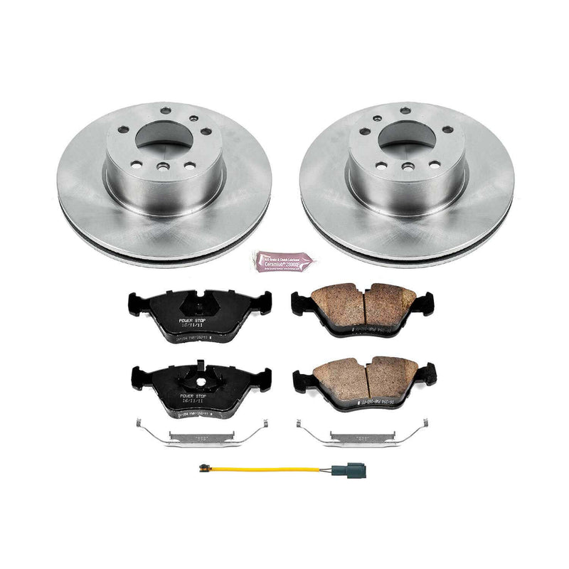 Power Stop KOE7334 Autospecialty 1-Click Daily Driver Plain Rotor Front Brake Kit for 1989 BMW 525I product image