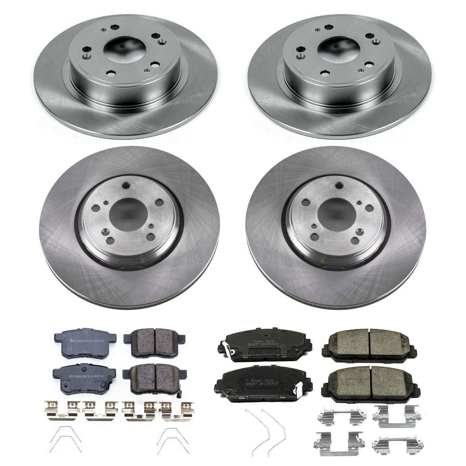 Power Stop KOE7348 Autospecialty 1-Click Daily Driver Front And Rear Brake Kit for 2016 Honda Accord Sport, Touring product image
