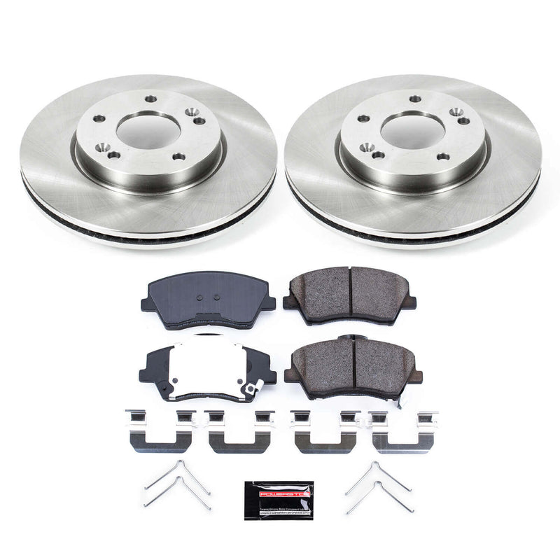 Power Stop KOE7370 Autospecialty 1-Click Daily Driver Plain Rotor Front Brake Kit for 2017-2020 Hyundai Elantra product image
