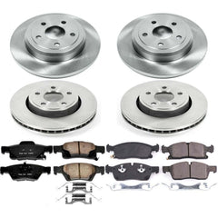 Power Stop KOE7413 Autospecialty 1-Click Daily Driver Plain Rotor Front And Rear Brake Kit for 2017-2020 Jeep Grand Cherokee product image