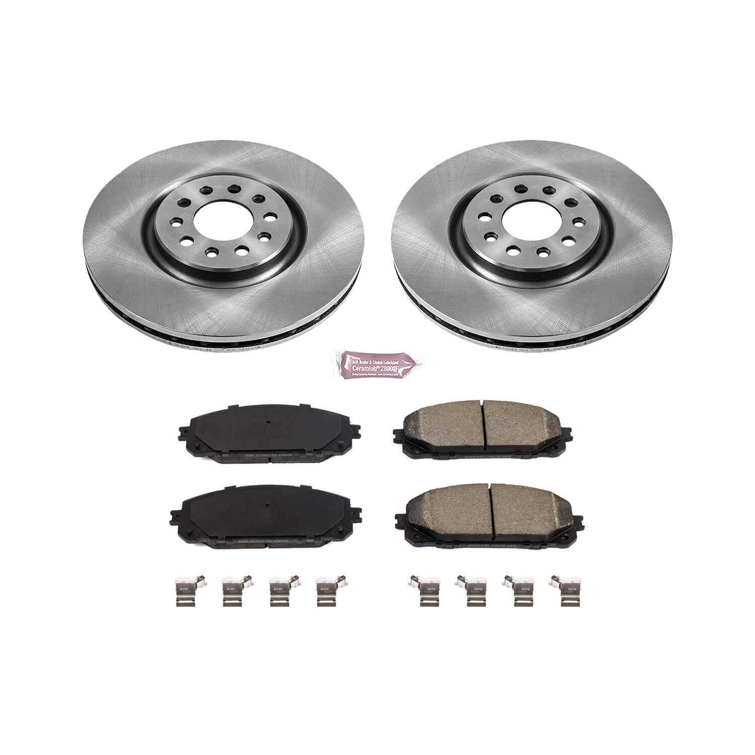 Power Stop KOE7414 Autospecialty 1-Click Daily Driver Plain Rotor Front Brake Kit for 2016-2023 Jeep Cherokee product image