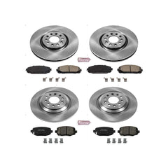 Power Stop KOE7415 Autospecialty 1-Click Daily Driver Plain Rotor Front And Rear Brake Kit for 2016-2023 Jeep Cherokee product image