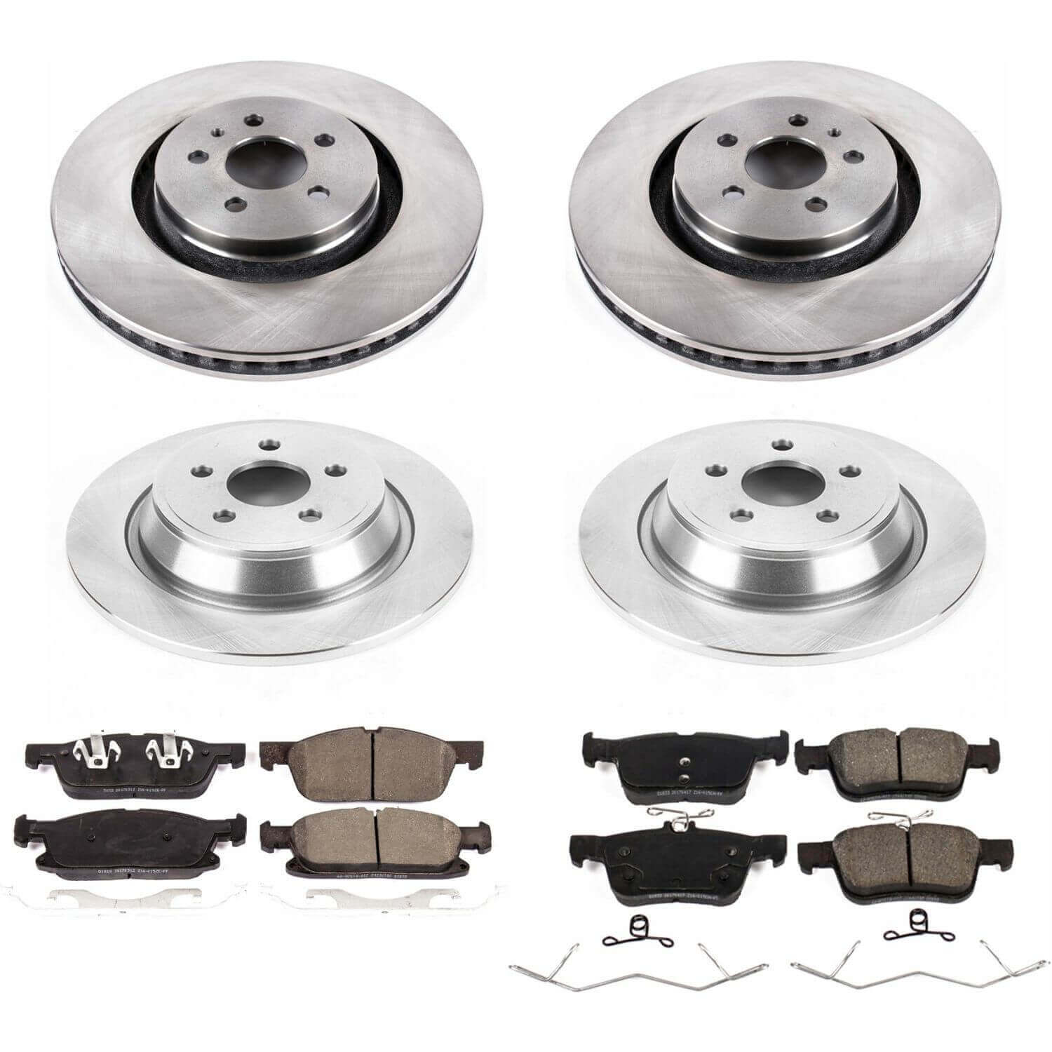 Power Stop KOE7416 Autospecialty 1-Click Daily Driver Plain Rotor Front And Rear Brake Kit for 2015-2021 Ford Edge product image