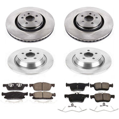 Power Stop KOE7416 Autospecialty 1-Click Daily Driver Plain Rotor Front And Rear Brake Kit for 2015-2021 Ford Edge product image