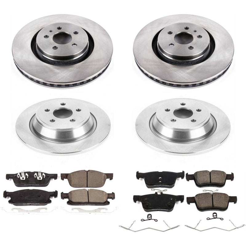 Power Stop KOE7416 Autospecialty 1-Click Daily Driver Plain Rotor Front And Rear Brake Kit for 2015-2021 Ford Edge product image