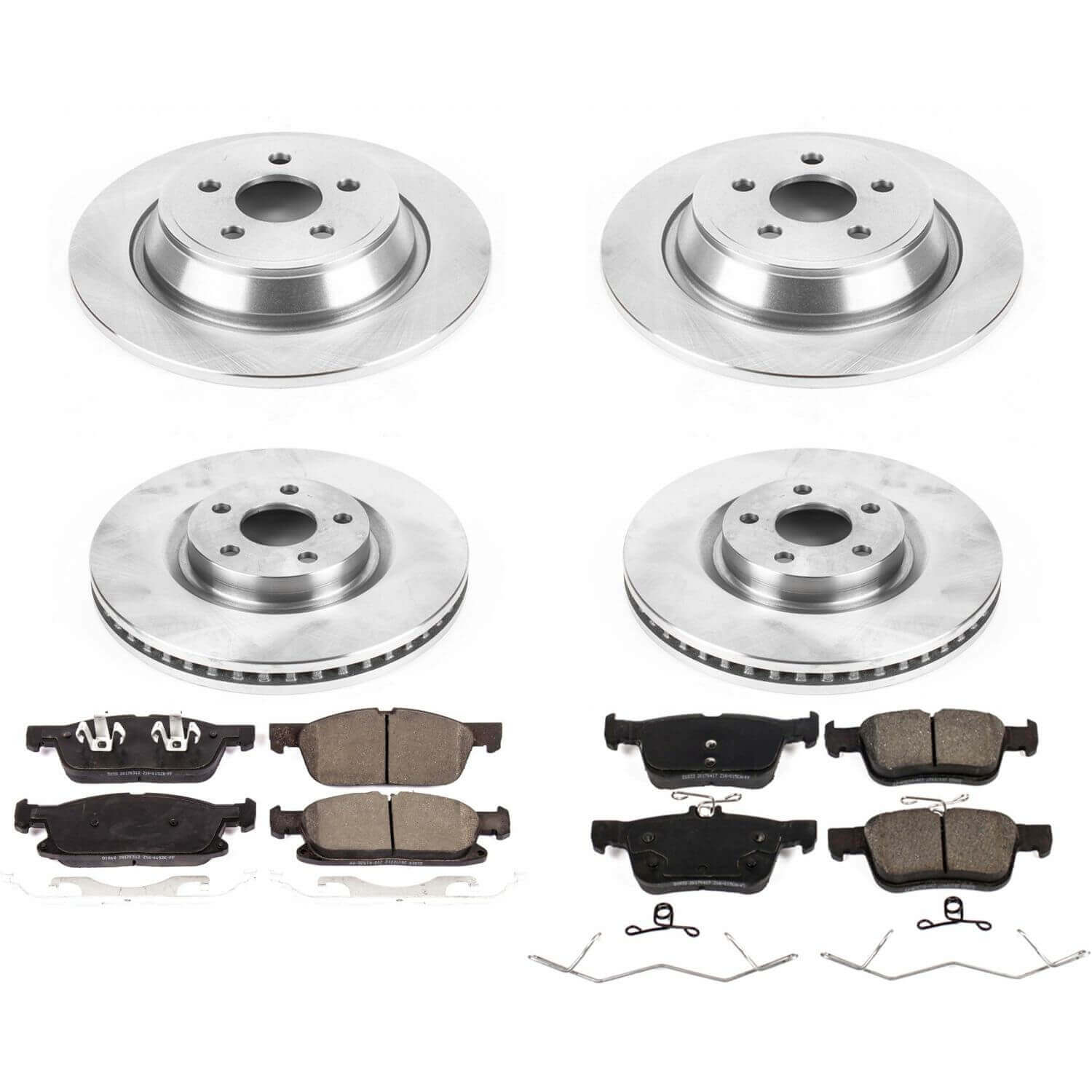 Power Stop KOE7419 Autospecialty 1-Click Daily Driver Plain Rotor Front And Rear Brake Kit for 2015-2021 Ford Edge product image