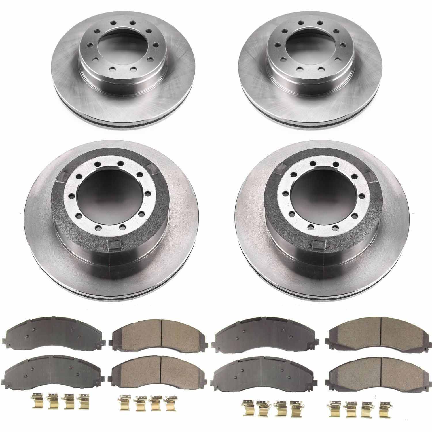 Power Stop KOE7423 Autospecialty 1-Click Daily Driver Front And Rear Pad And Rotor Kit for 2017-2022 Ford F-450 Super Duty product image