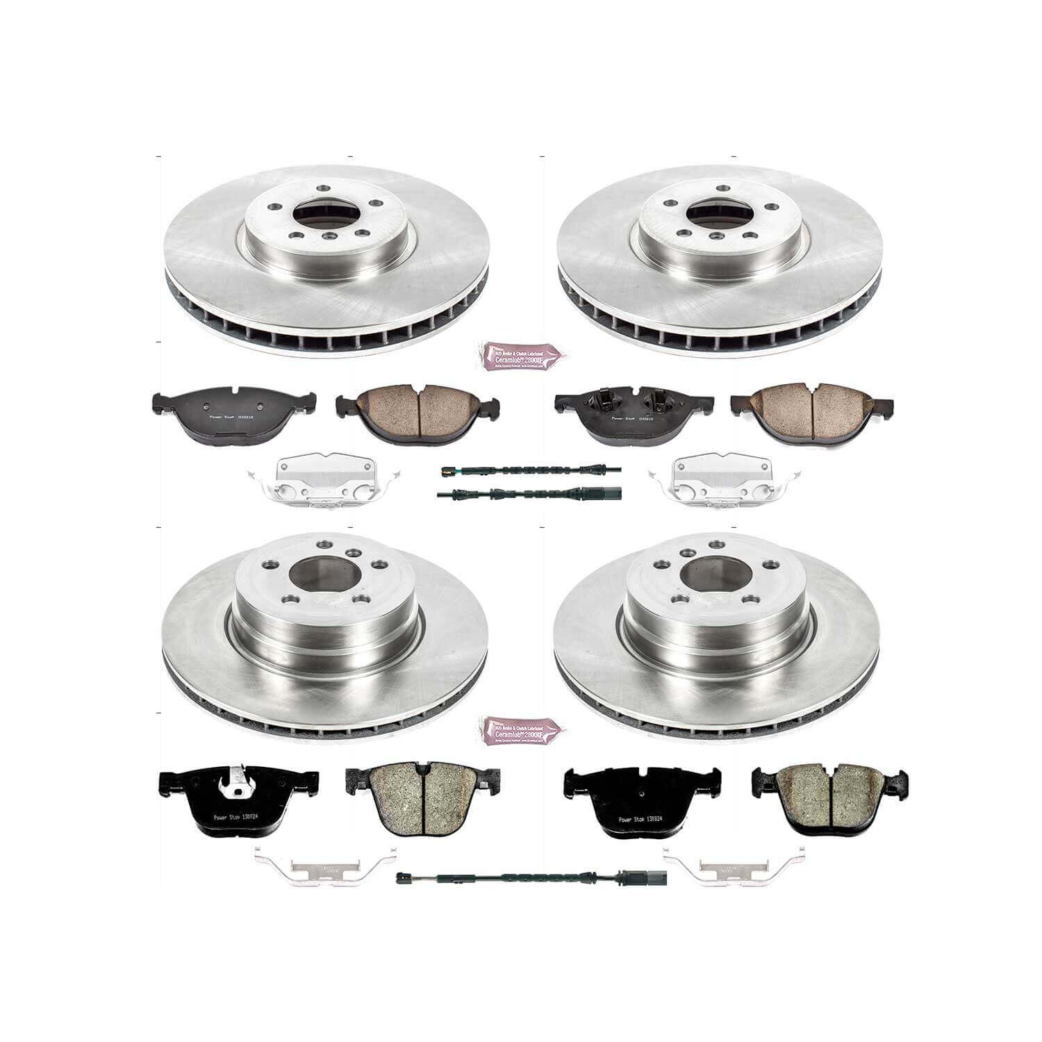 Power Stop KOE7432 Autospecialty 1-Click Daily Driver Plain Rotor Front And Rear Brake Kit for 2011-2018 BMW X5 product image