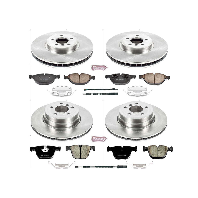Power Stop KOE7432 Autospecialty 1-Click Daily Driver Plain Rotor Front And Rear Brake Kit for 2011-2018 BMW X5 product image
