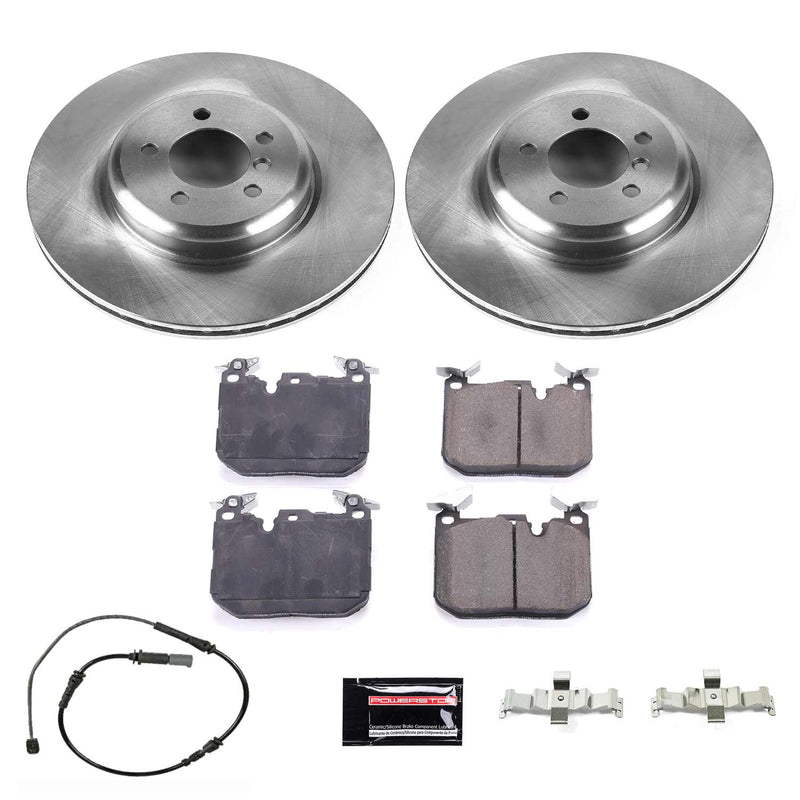 Power Stop KOE7435 Autospecialty 1-Click Daily Driver Plain Rotor Front Brake Kit for 2012-2020 BMW 335I product image