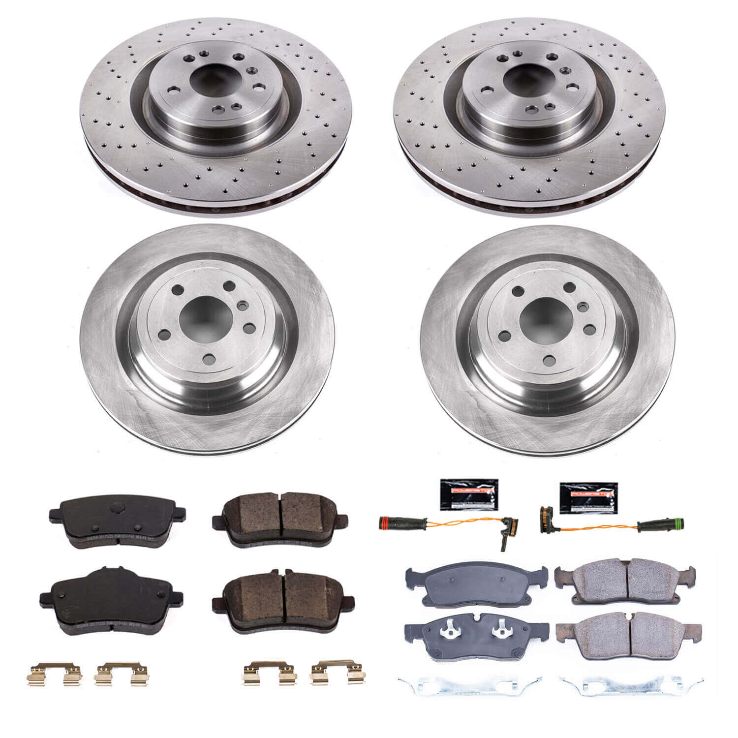Power Stop KOE7437 Autospecialty 1-Click Daily Driver Plain Rotor Front And Rear Brake Kit for 2012-2019 Mercedes-Benz GLE300D product image