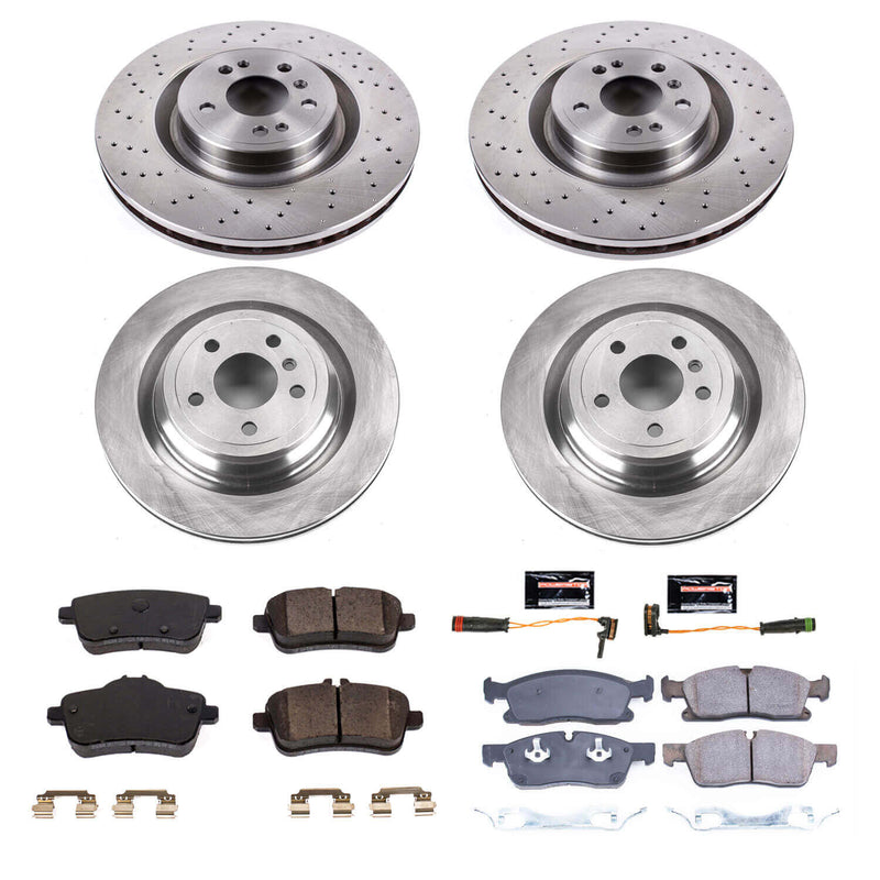 Power Stop KOE7437 Autospecialty 1-Click Daily Driver Plain Rotor Front And Rear Brake Kit for 2012-2019 Mercedes-Benz GLE300D product image