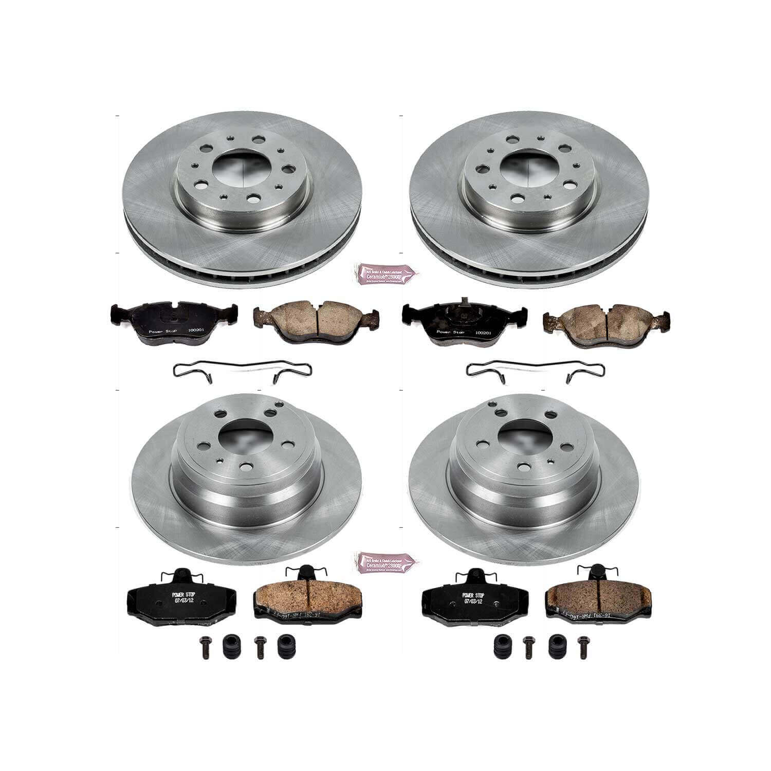 Power Stop KOE7498 Front And Rear Autospecialty 1-Click OE Replacement Pad And Rotor Kit for 1997 Volvo 850 product image