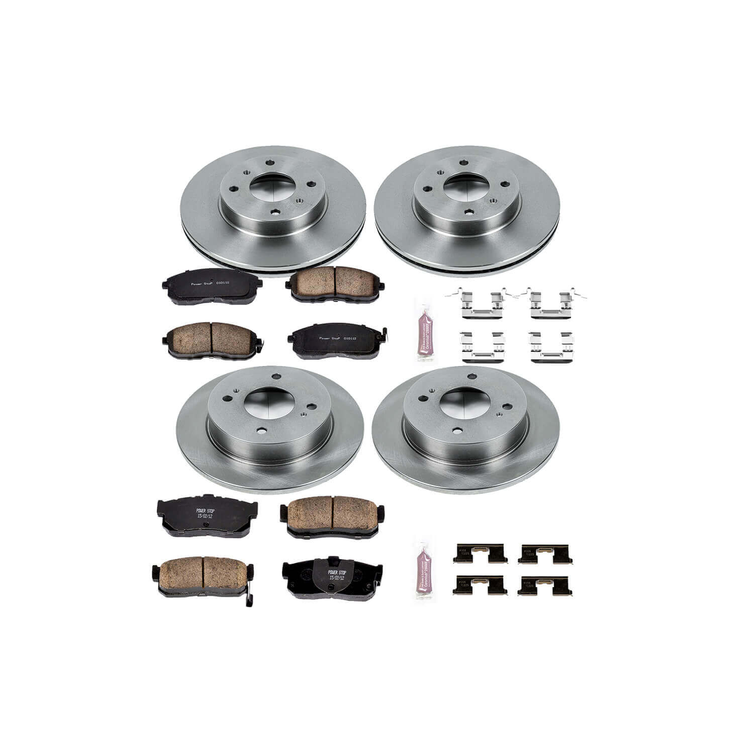 Power Stop KOE750 Autospecialty - 1-Click Daily Driver Brake Kits (Front And Rear) for 1993-2001 Infiniti G20 product image