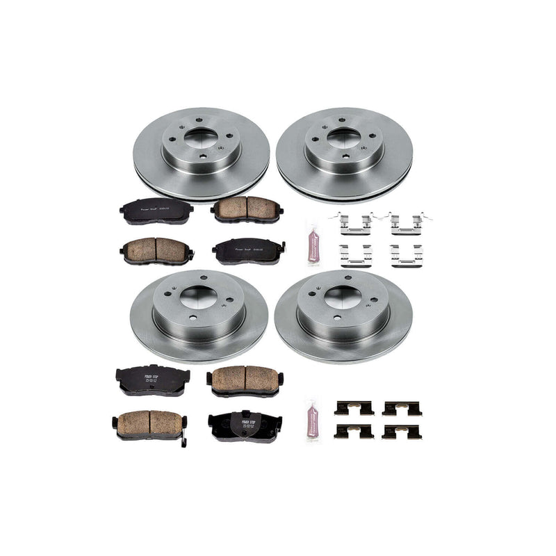 Power Stop KOE750 Autospecialty - 1-Click Daily Driver Brake Kits (Front And Rear) for 1993-2001 Infiniti G20 product image