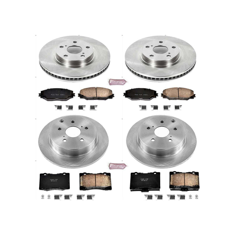 Power Stop KOE7503 Autospecialty 1-Click Daily Driver Plain Rotor Front And Rear Brake Kit for 2016-2019 Toyota Mirai product image