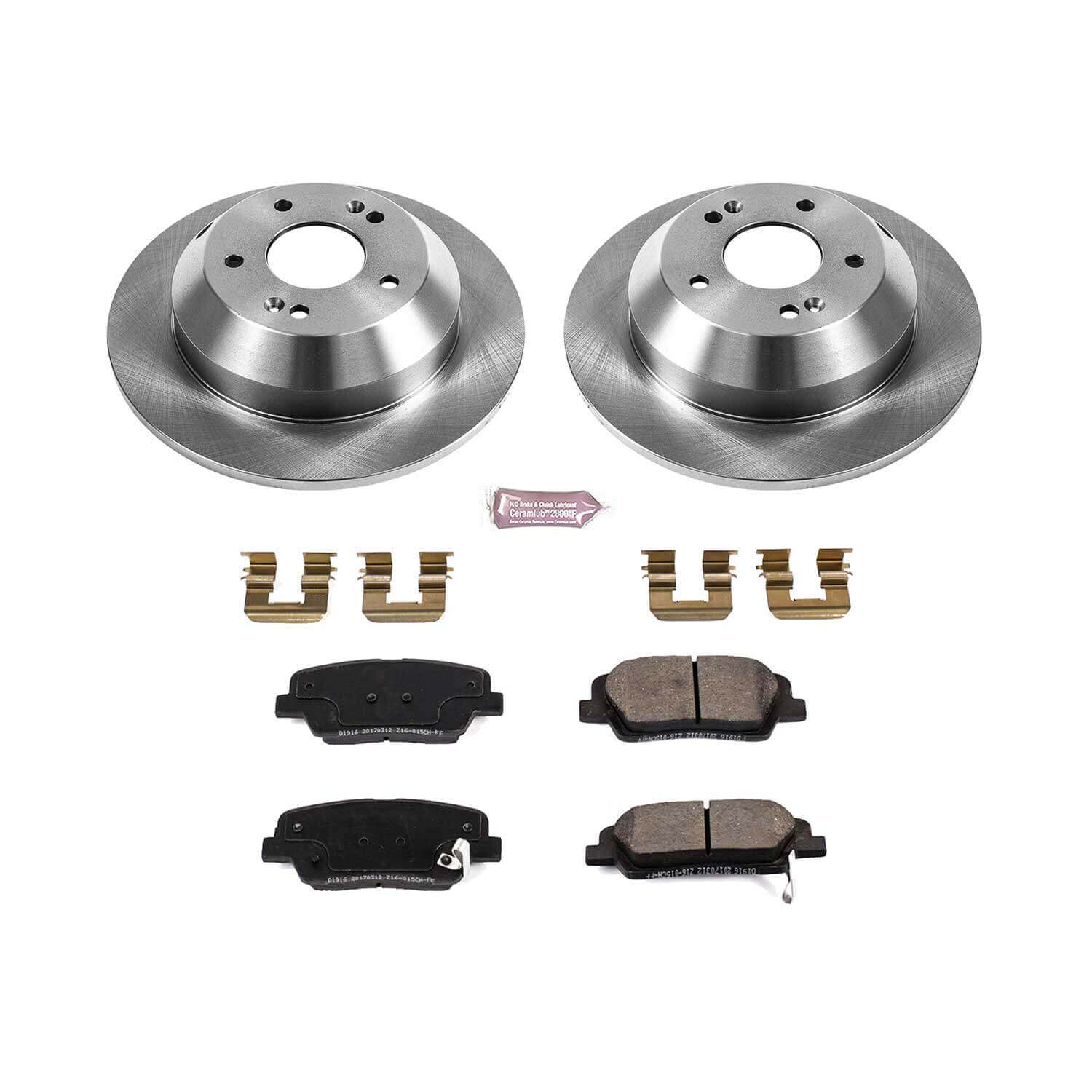 Power Stop KOE7507 Autospecialty 1-Click Daily Driver Plain Rotor Rear Brake Kit for 2010-2018 Hyundai Santa Fe product image