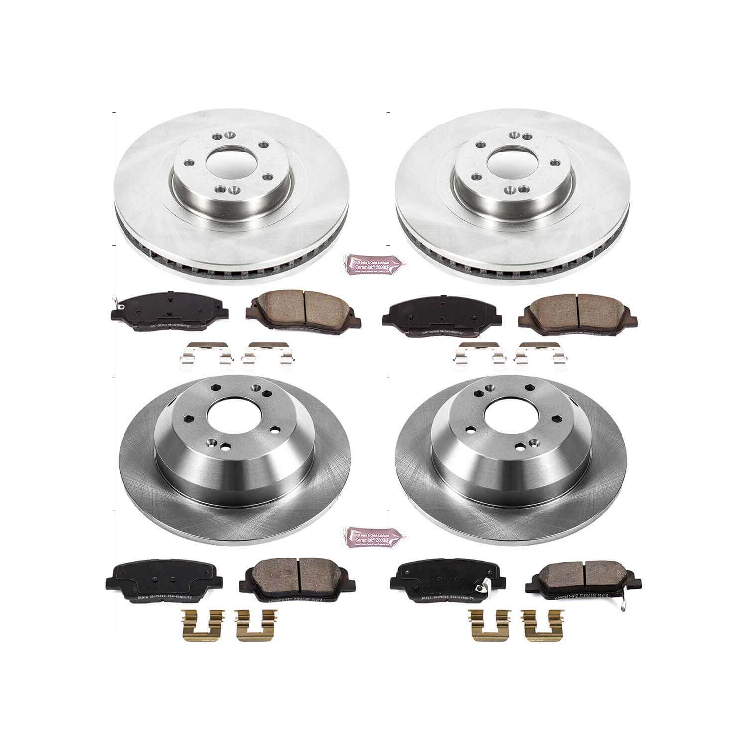 Power Stop KOE7514 Autospecialty 1-Click Daily Driver Plain Rotor Front And Rear Brake Kit for 2017-2018 Hyundai Santa Fe product image