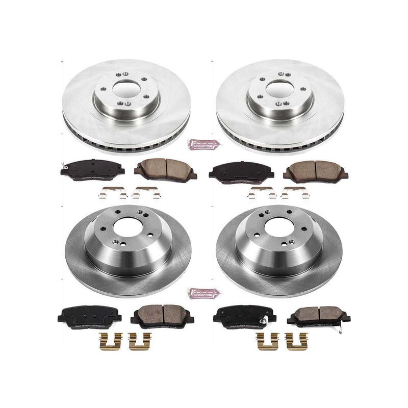 Power Stop KOE7514 Autospecialty 1-Click Daily Driver Plain Rotor Front And Rear Brake Kit for 2017-2018 Hyundai Santa Fe product image