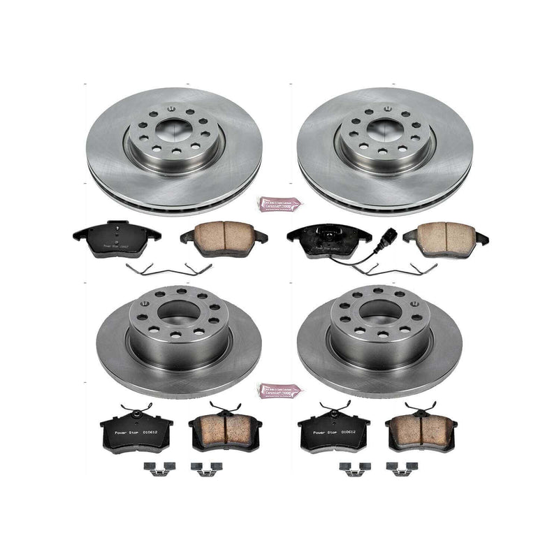 Power Stop KOE7530 Autospecialty 1-Click Daily Driver Plain Rotor Front And Rear Brake Kit for 2013-2018 Volkswagen Beetle product image