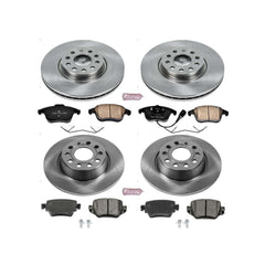 Power Stop KOE7537 Autospecialty 1-Click Daily Driver Plain Rotor Front And Rear Brake Kit for 2016-2018 Audi Q3 product image