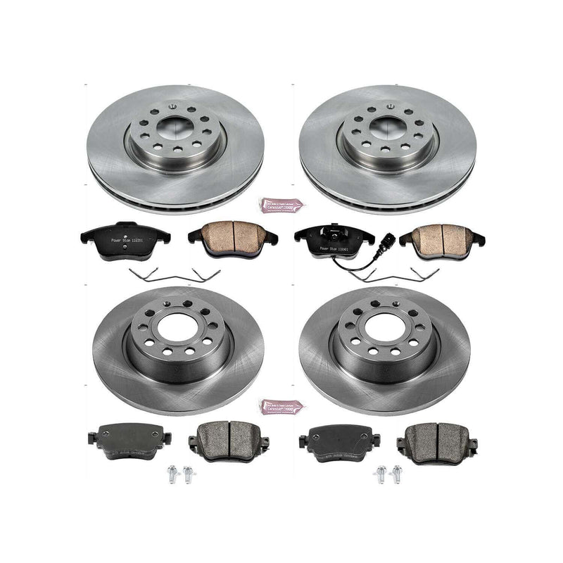 Power Stop KOE7537 Autospecialty 1-Click Daily Driver Plain Rotor Front And Rear Brake Kit for 2016-2018 Audi Q3 product image