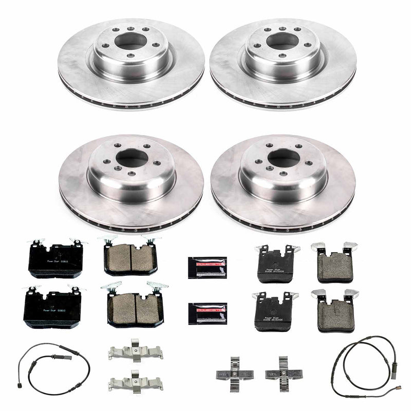Power Stop KOE7547 Autospecialty 1-Click Daily Driver Plain Rotor Front And Rear Brake Kit for 2013-2020 BMW 320I Xdrive product image