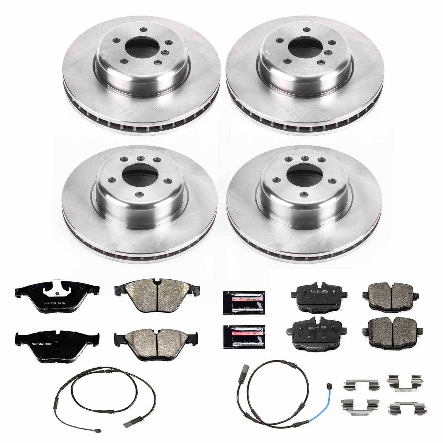 Power Stop KOE7552 Autospecialty 1-Click Daily Driver Plain Rotor Front And Rear Brake Kit for 2012-2019 BMW 640I product image
